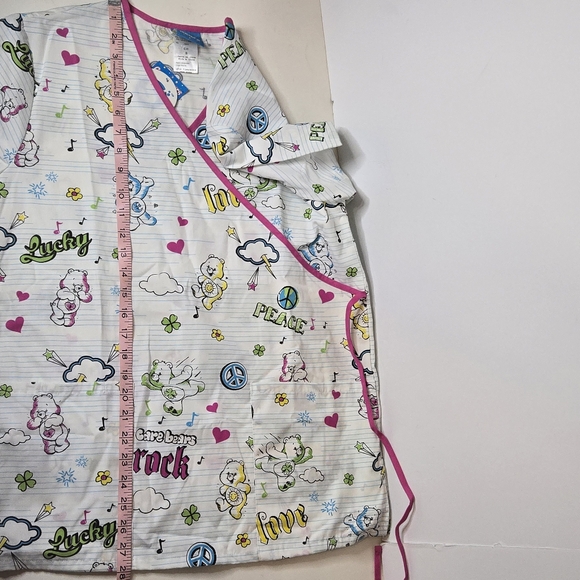 Care Bears Adorable Pink & White Scrub Top Measures Like A Large (Labled S) 2008 - Picture 13 of 15